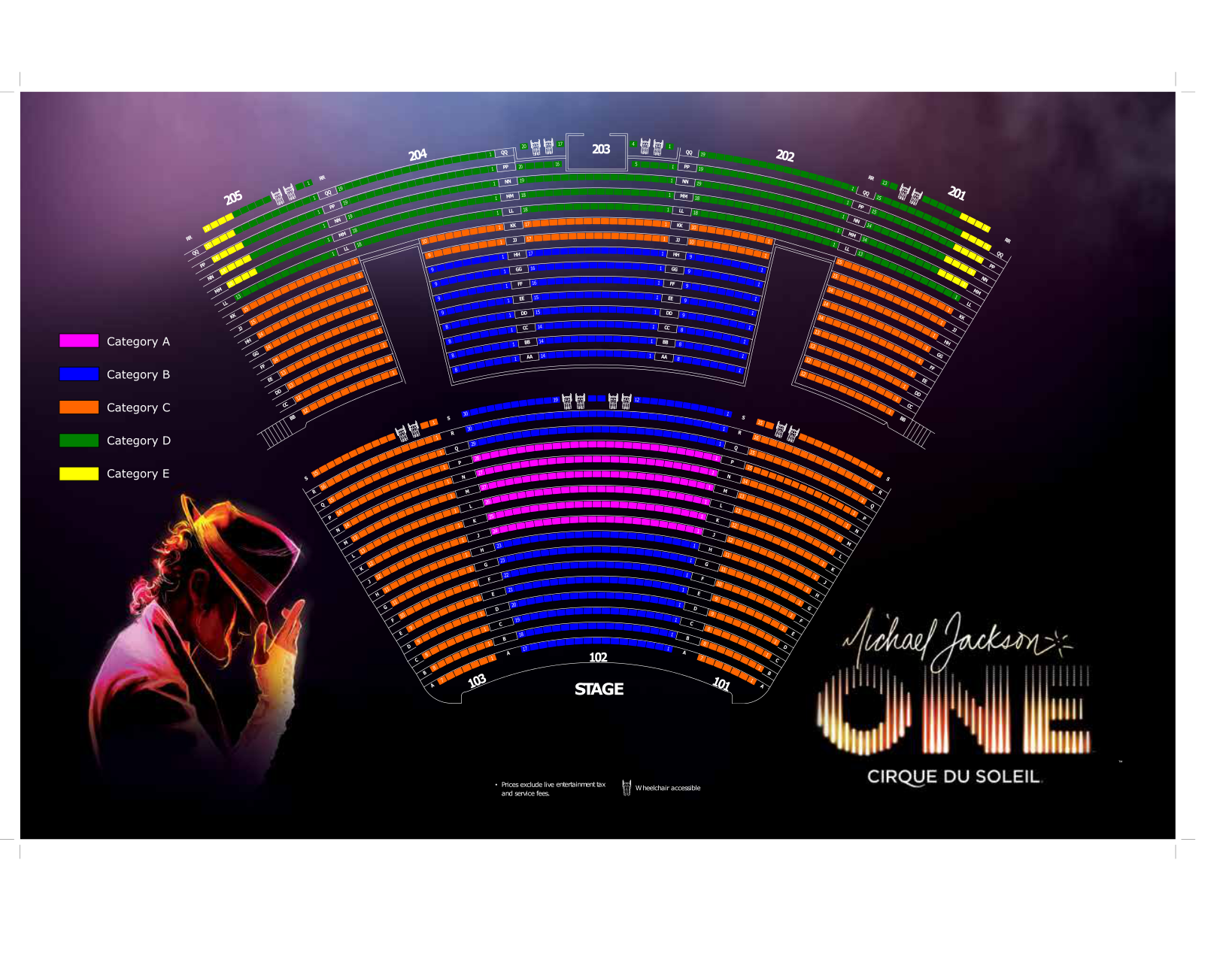 Michael Jackson One Theatre Seating Plan